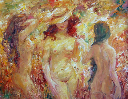 Oil painting Three Graces Artim Olga