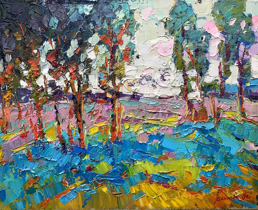 Oil painting Young trees Ivanyuk Alex