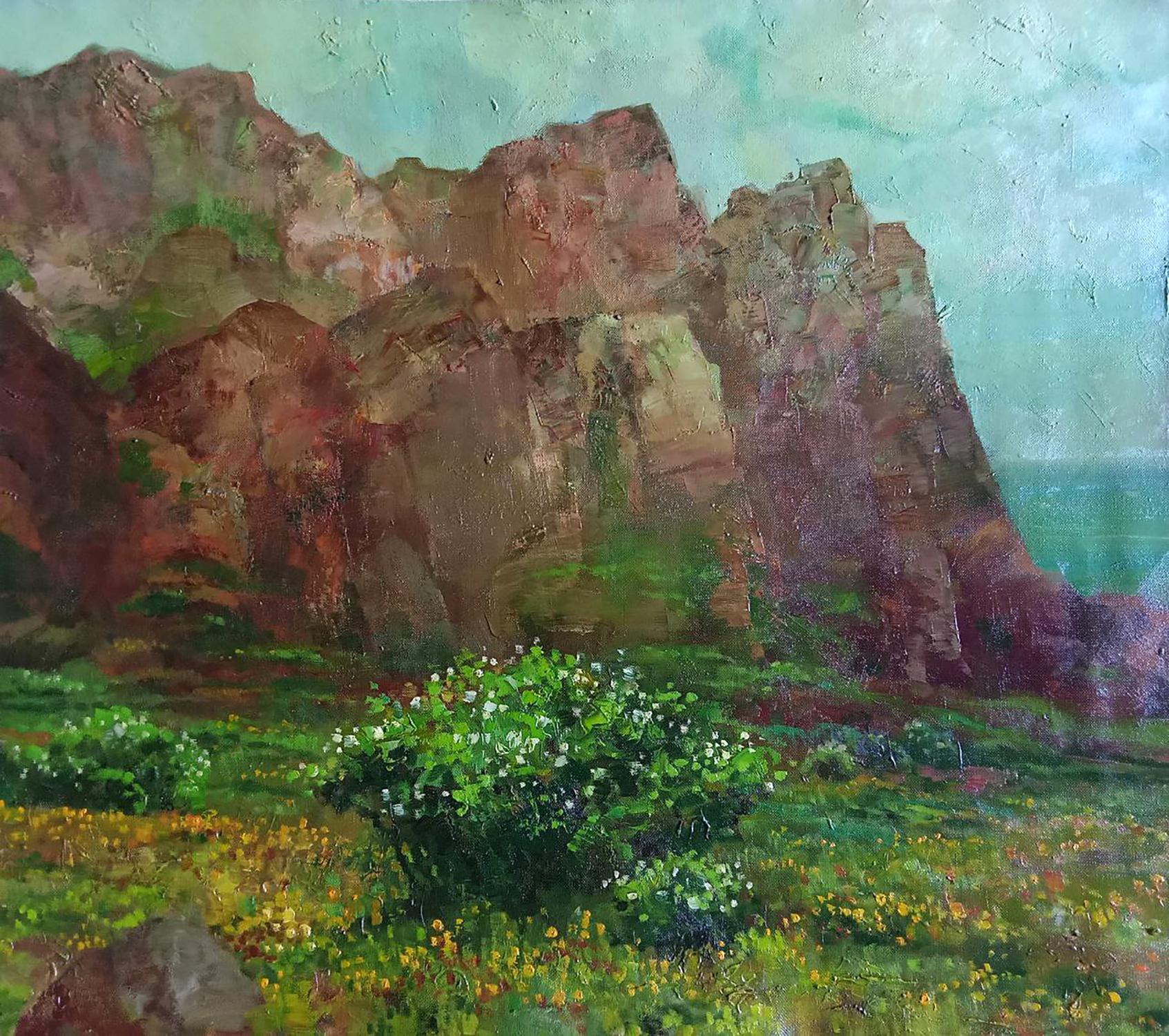 Abstract oil painting Kara-Dag Anatoly Borisovich Tarabanov