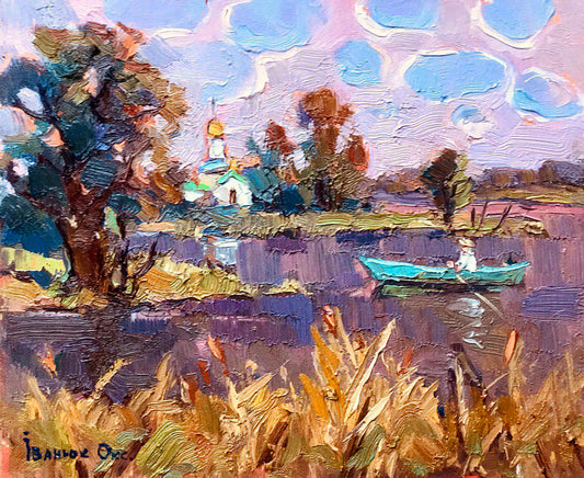 Oil painting Autumn morning Ivanyuk Oksana