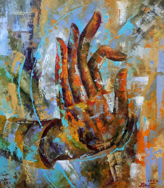 Oil painting Buddha's hand Sergey Voichenko