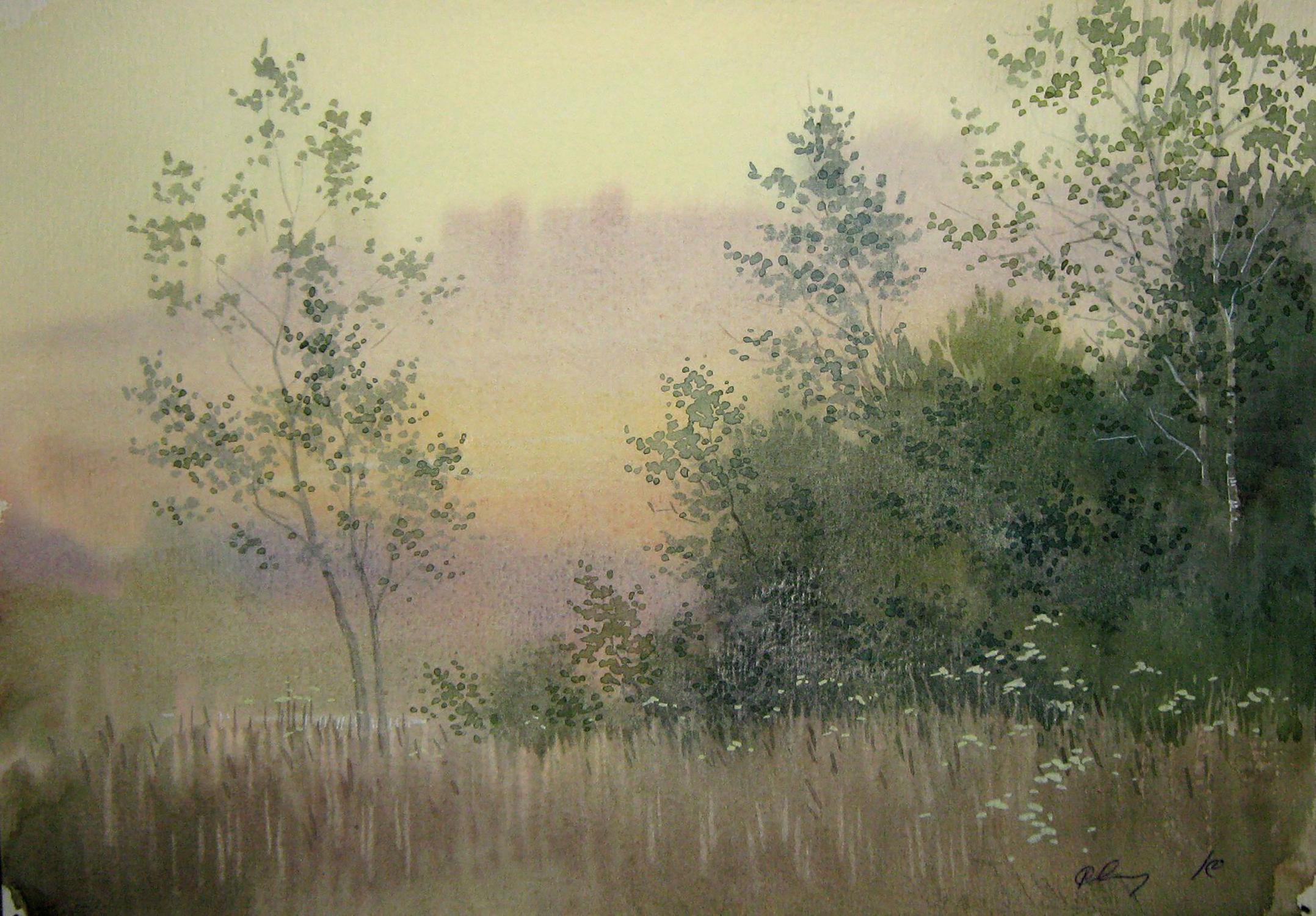 Watercolor painting In the evening Savenets Valery