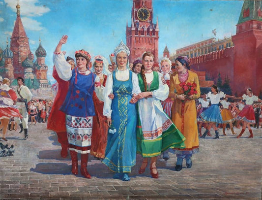 Oil painting Friendship of Peoples Pristalenko V.A.