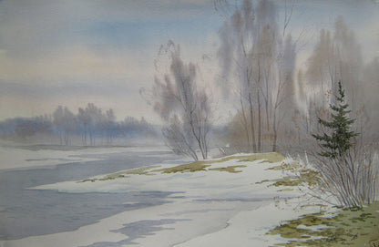 Watercolor painting Pre-spring Savenets Valery