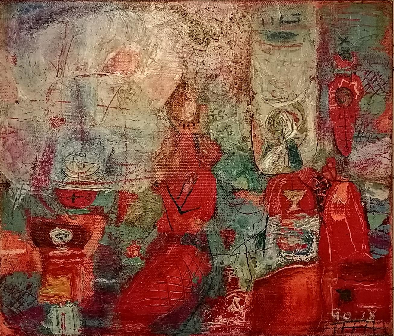 Abstract oil painting Hen-party Yushkov Svatoslav