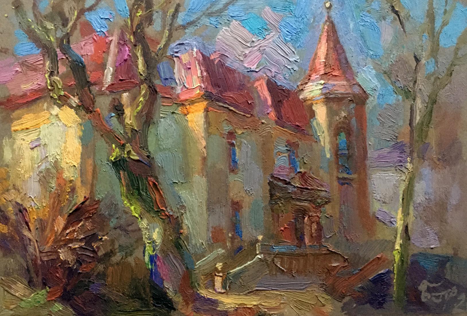 Oil painting Streets of Lviv Batrakov Vladimir Grigorievich