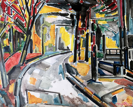 Oil painting The Road Home Peter Dobrev