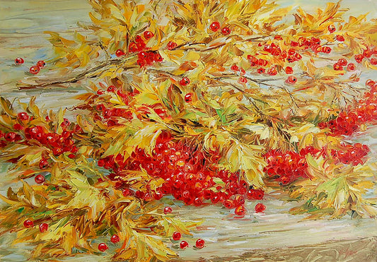 Oil painting Viburnum song Artim Olga