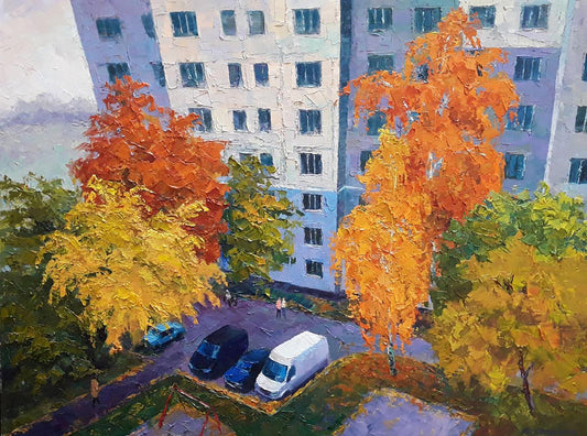 Oil painting Yard Serdyuk Boris Petrovich