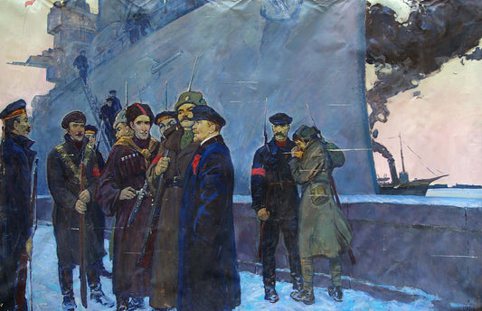 Oil painting Lenin with the sailors Pavlyuk Georgy Nikolaevich