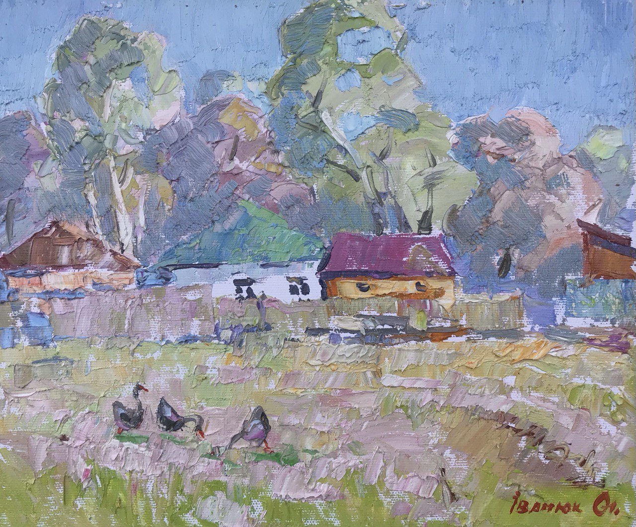 Oil painting To the pasture Ivanyuk Alex