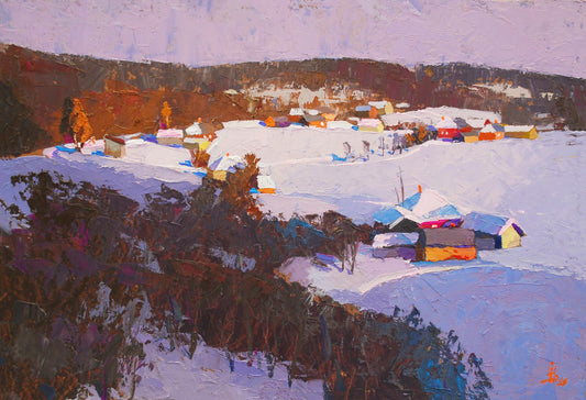 Oil painting Winter in Boroml Egor Shvachunov