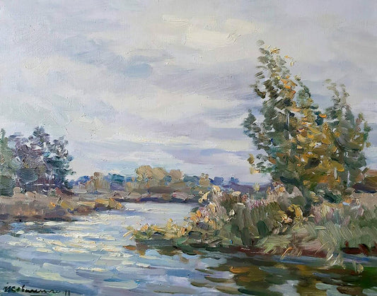 Oil painting Forest pond Ivan Kovalenko