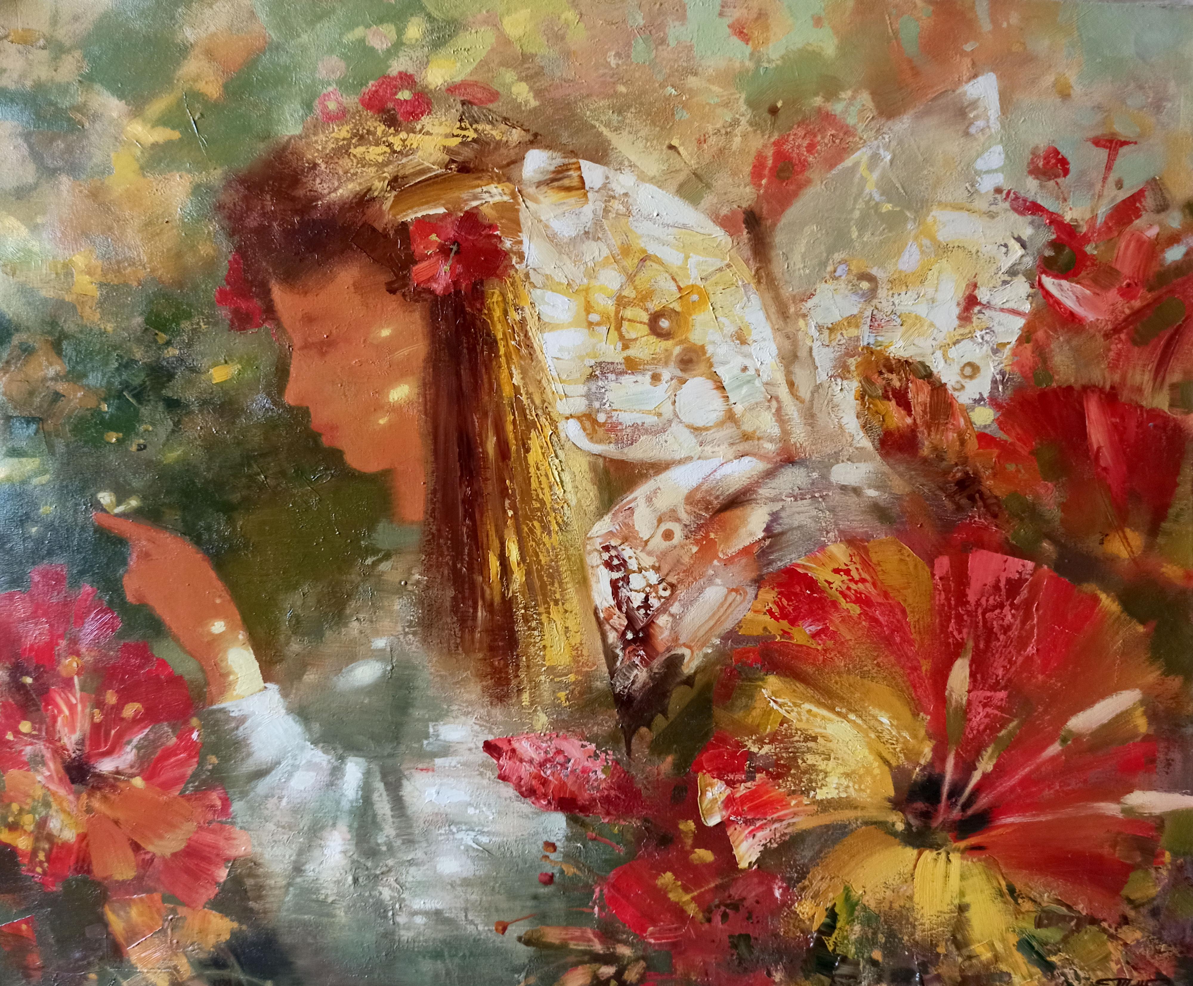 Abstract oil painting Butterfly Anatoly Borisovich Tarabanov
