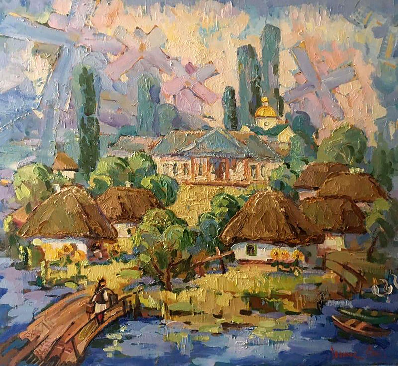 Oil painting Rural landscape Ivanyuk Oksana