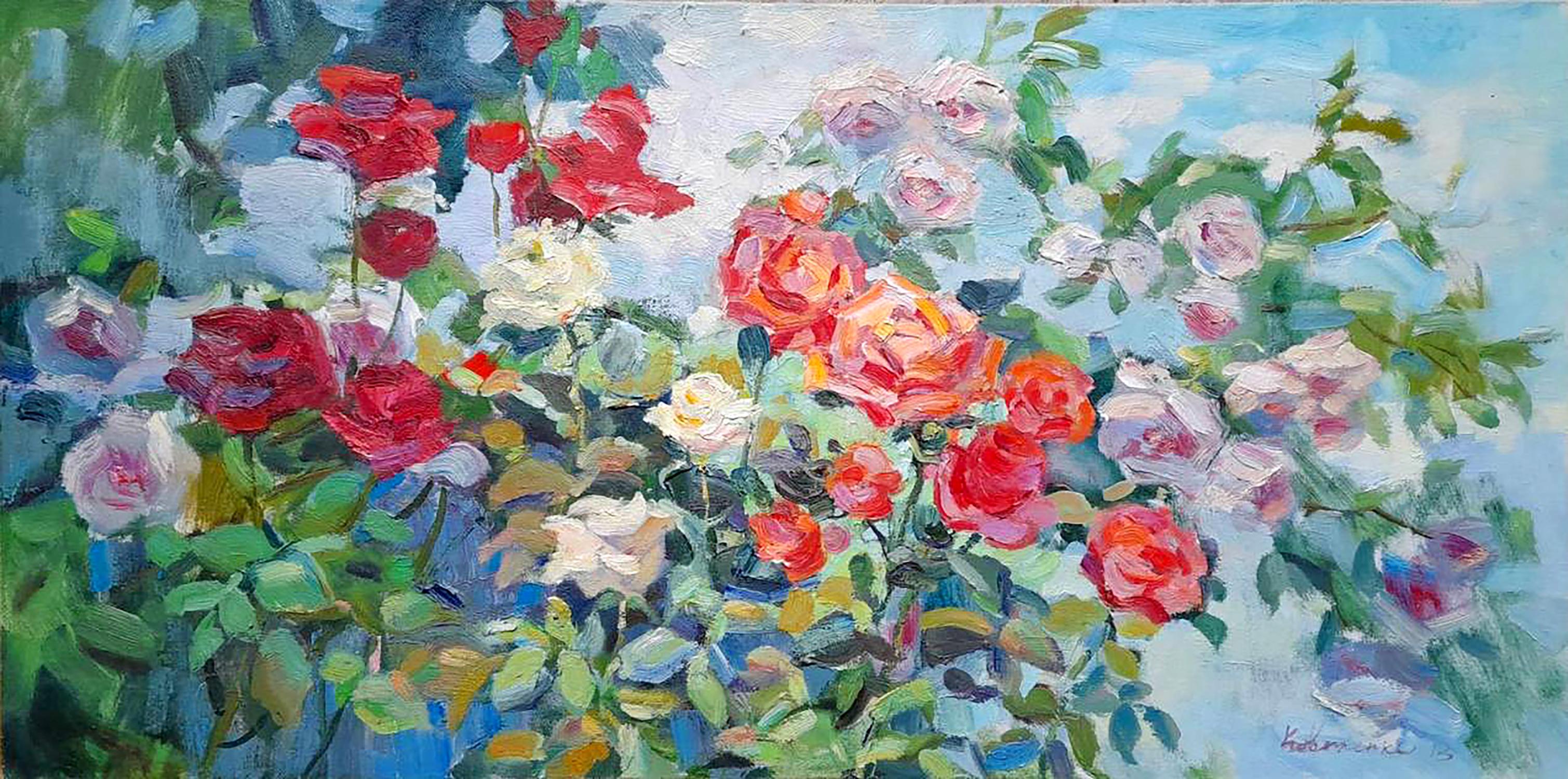 Oil painting Roses in the garden Kovalenko Ivan Mikhailovich