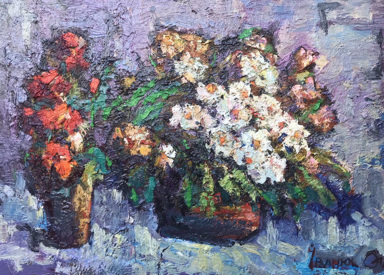 Oil painting Chrysanthemums Ivanyuk Alex