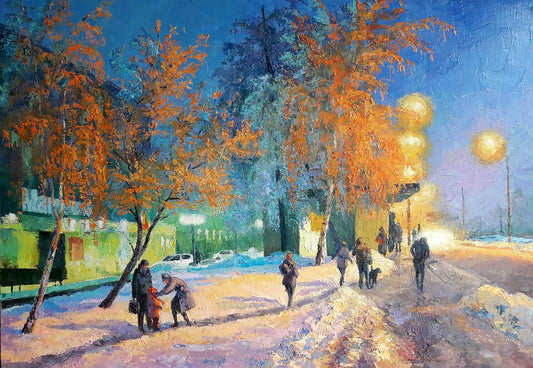 Oil painting Evening city Serdyuk Boris Petrovich
