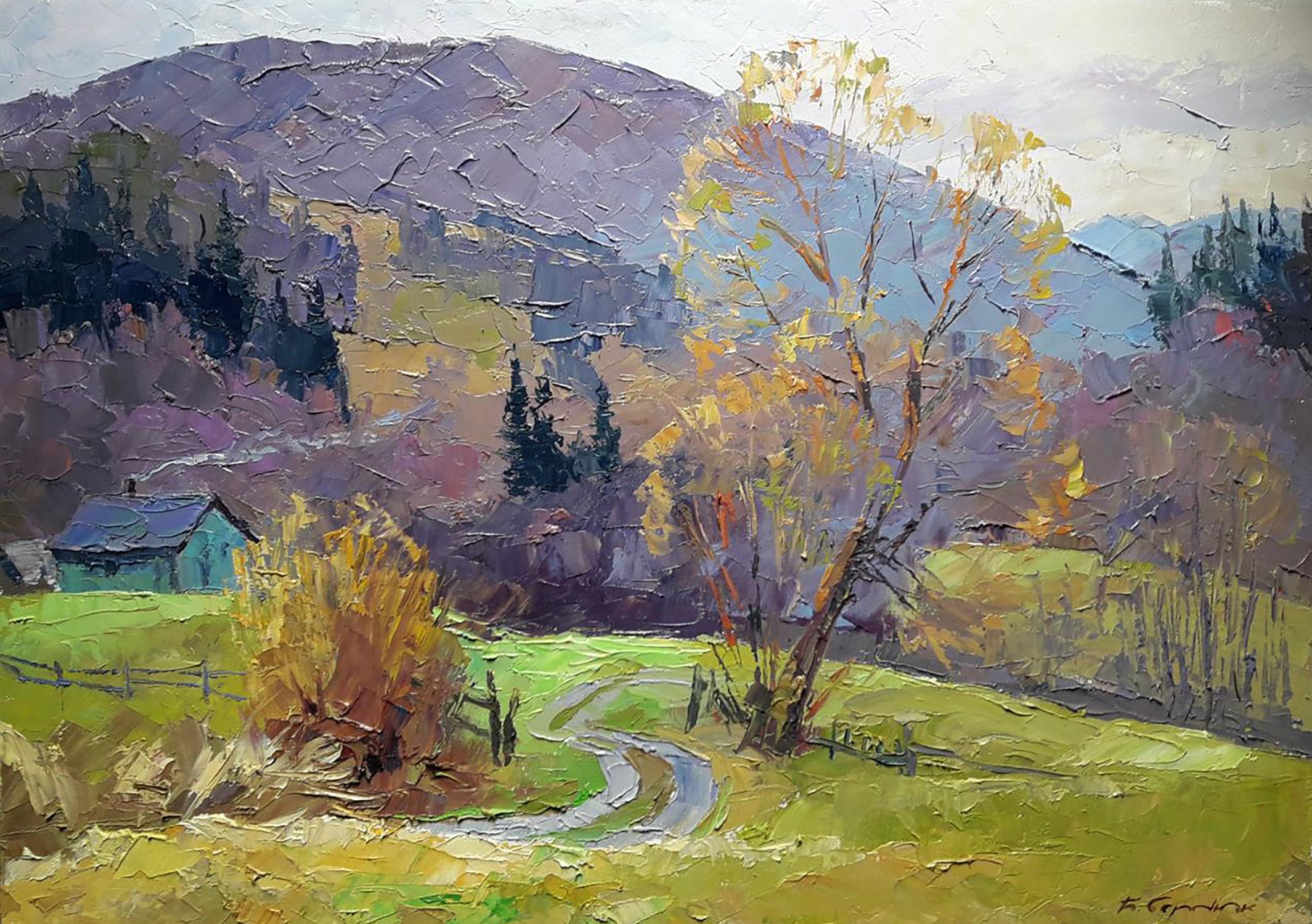 Oil painting Spring in Ivano-Frankivsk region Serdyuk Boris Petrovich