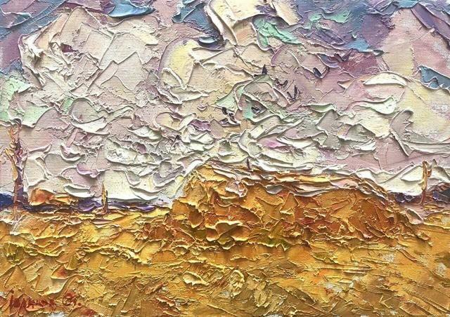 Oil painting Golden stack Ivanyuk Alex