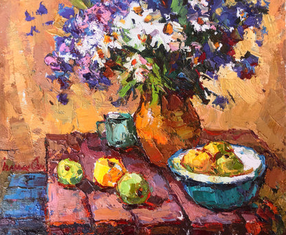 Oil painting still life with apples Ivanyuk Oksana