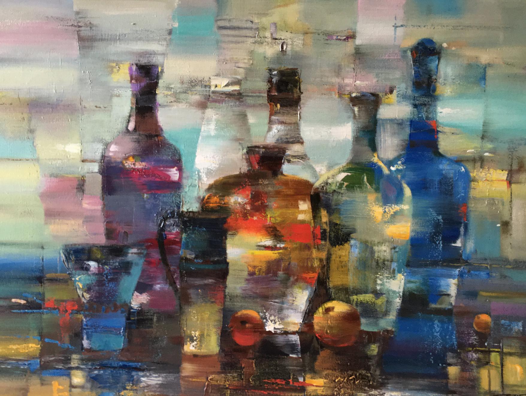 Abstract oil painting Bottles Anatoly Borisovich Tarabanov