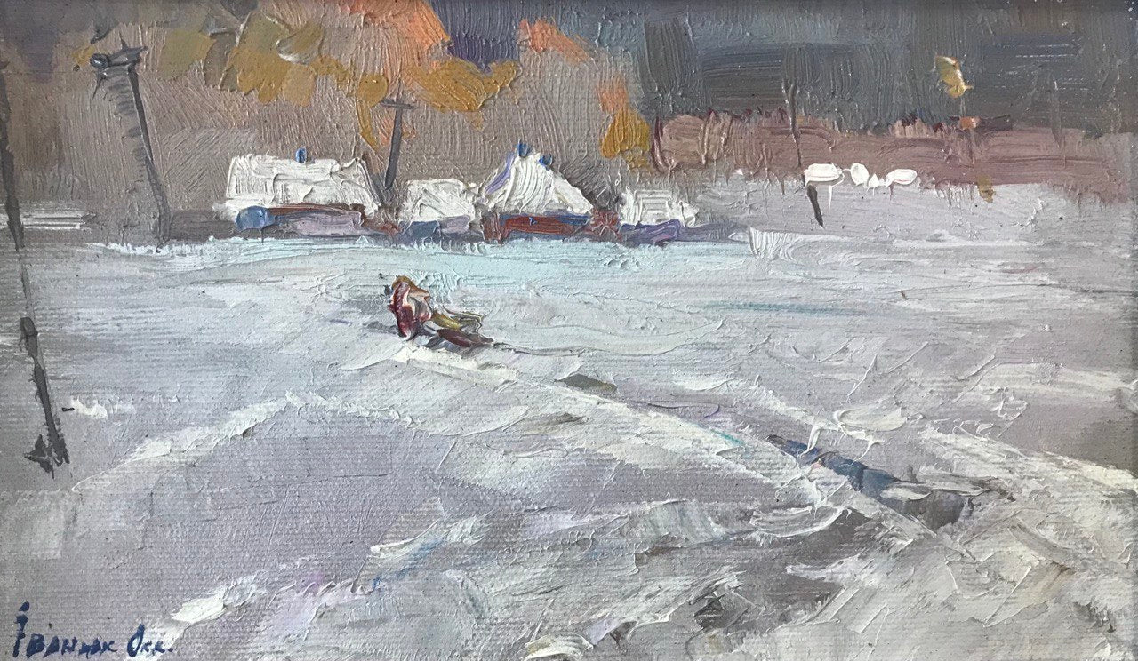 Oil painting It snowed Ivanyuk Oksana