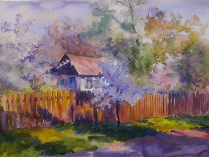 Watercolor Spring shadows Serdyuk Boris Petrovich