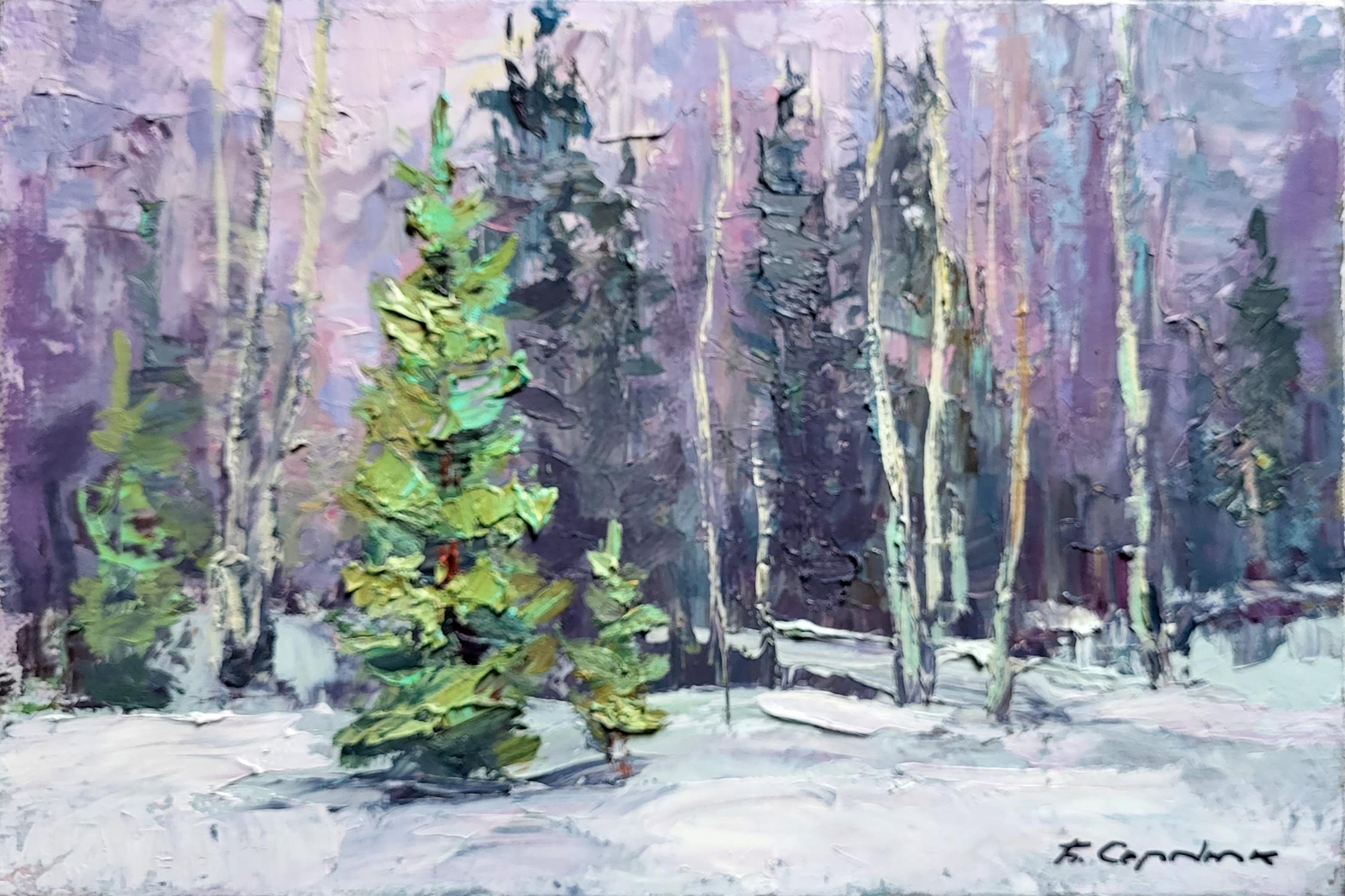 Oil painting Winter forest Serdyuk Boris Petrovich