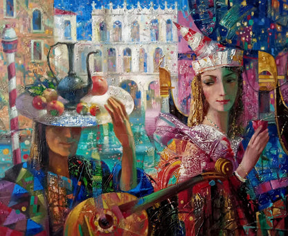 Abstract oil painting Fairytale city Anatoly Borisovich Tarabanov