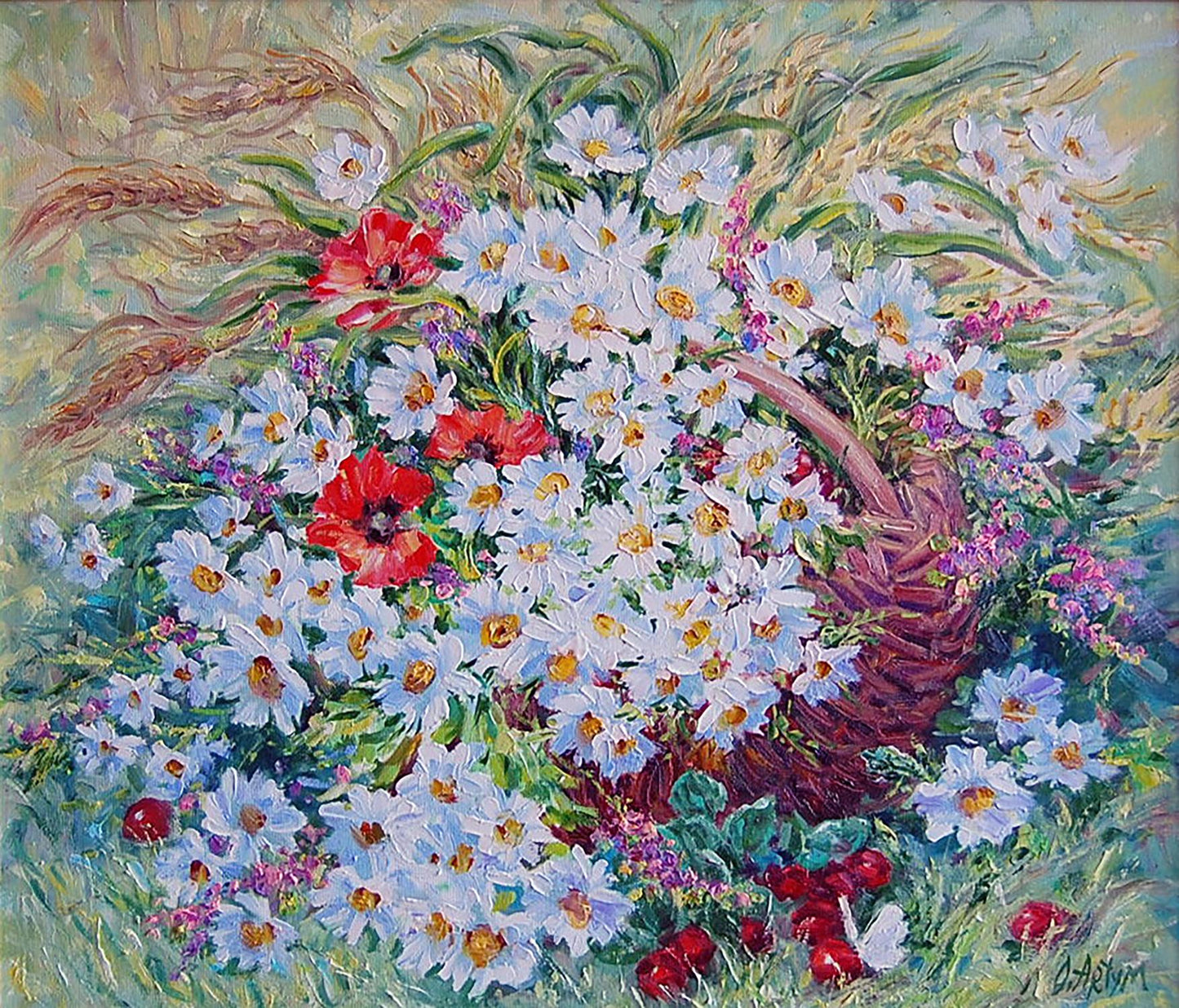 Oil painting July flowers Artim Olga