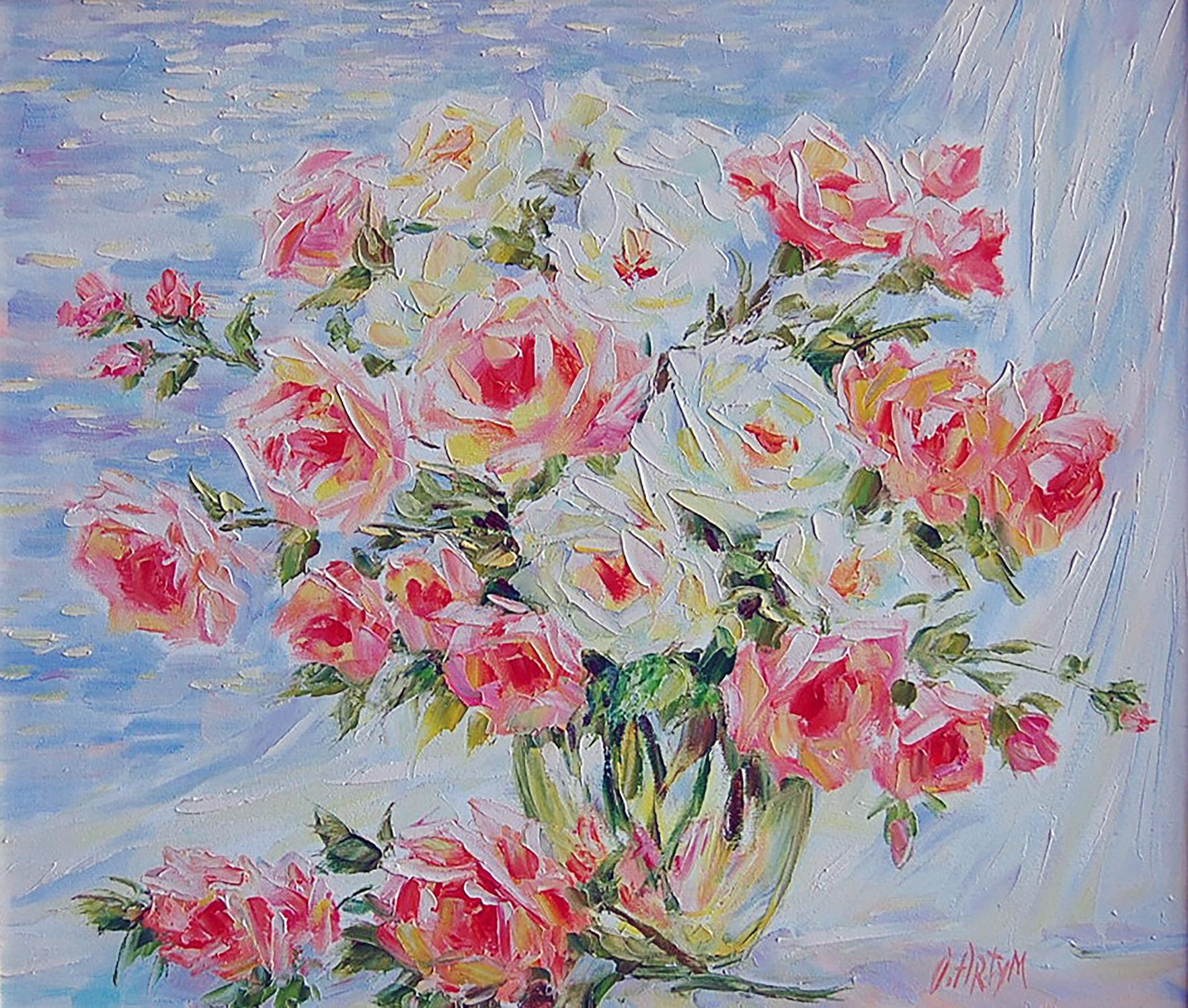 Oil painting Roses by the sea Artim Olga