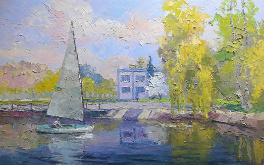 Oil painting Yacht club Serdyuk Boris Petrovich