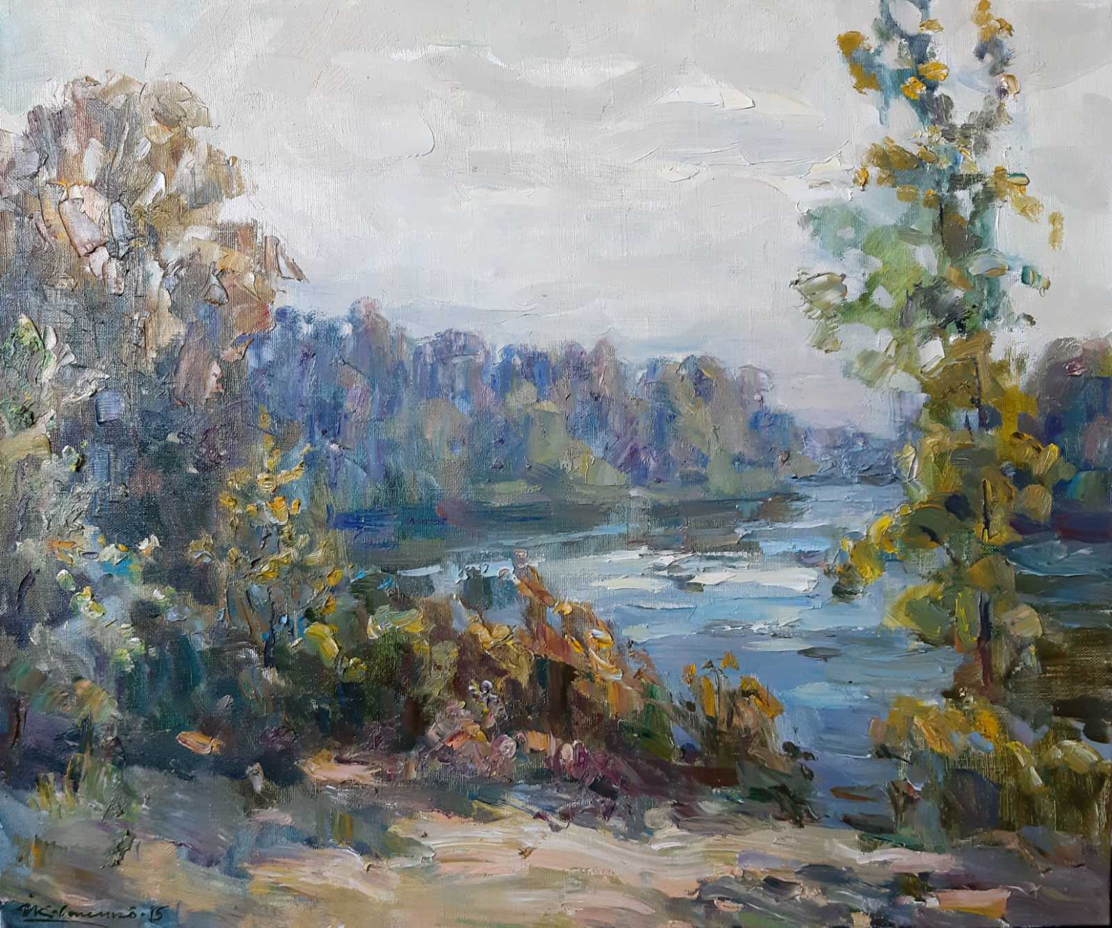 Oil painting Forest Lake Kovalenko Ivan Mikhailovich
