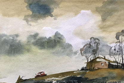 Watercolor painting Lonely house Alexander Arkadievich Litvinov