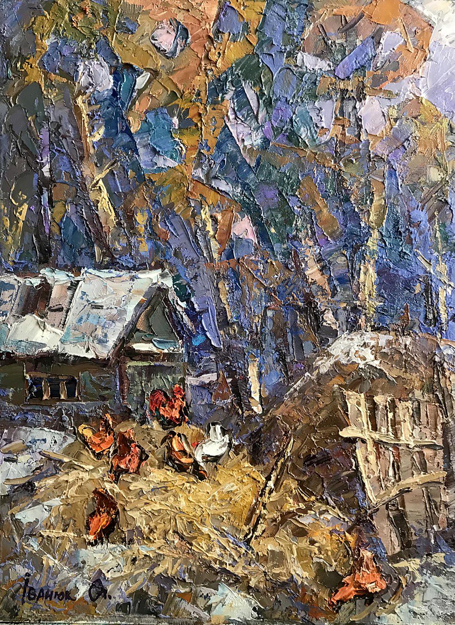 Oil painting In the backyard Ivanyuk Alex