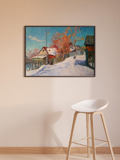 Oil painting Winter lane Serdyuk Boris Petrovich