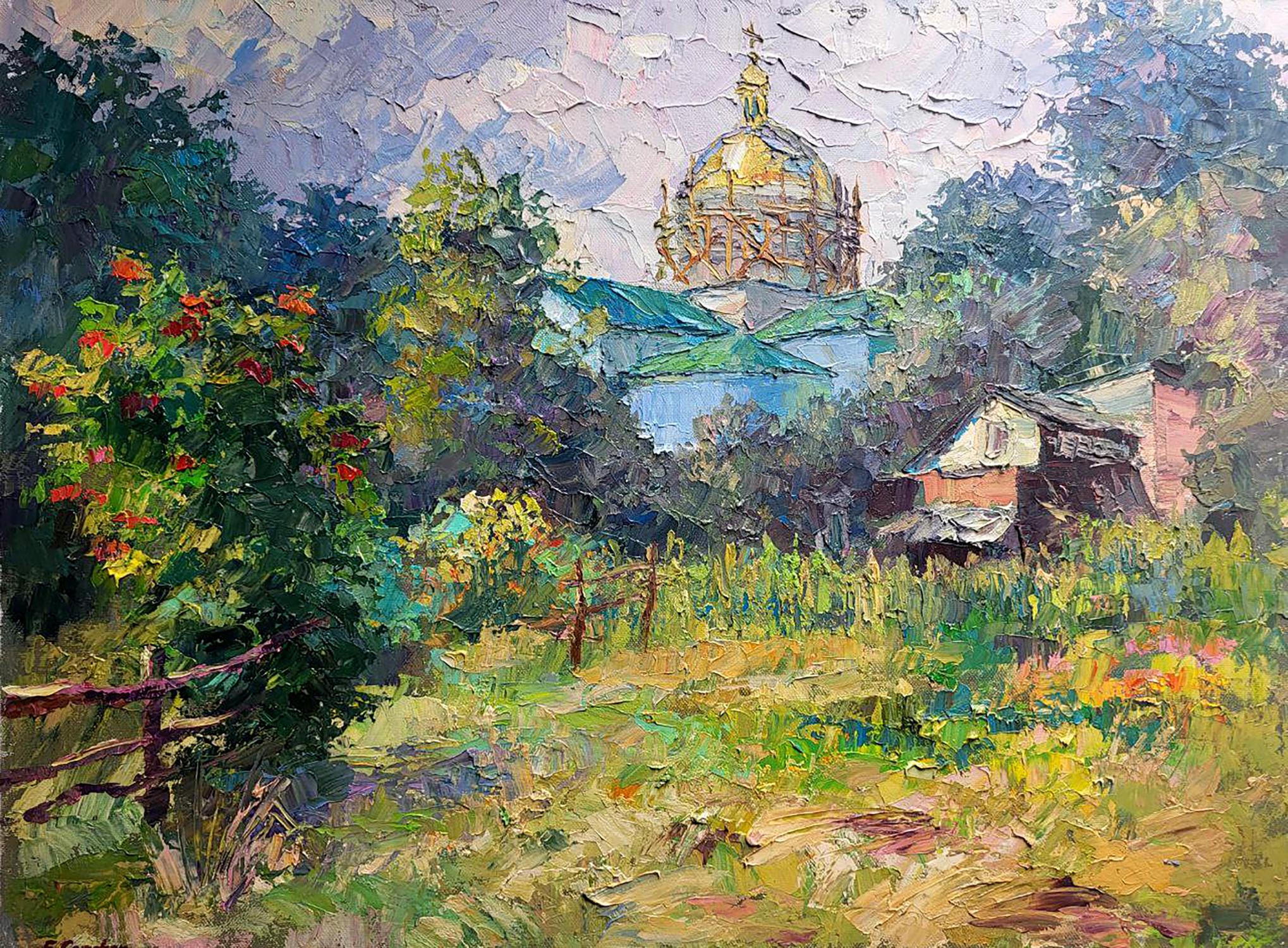 Oil painting Renovation of the temple Serdyuk Boris Petrovich