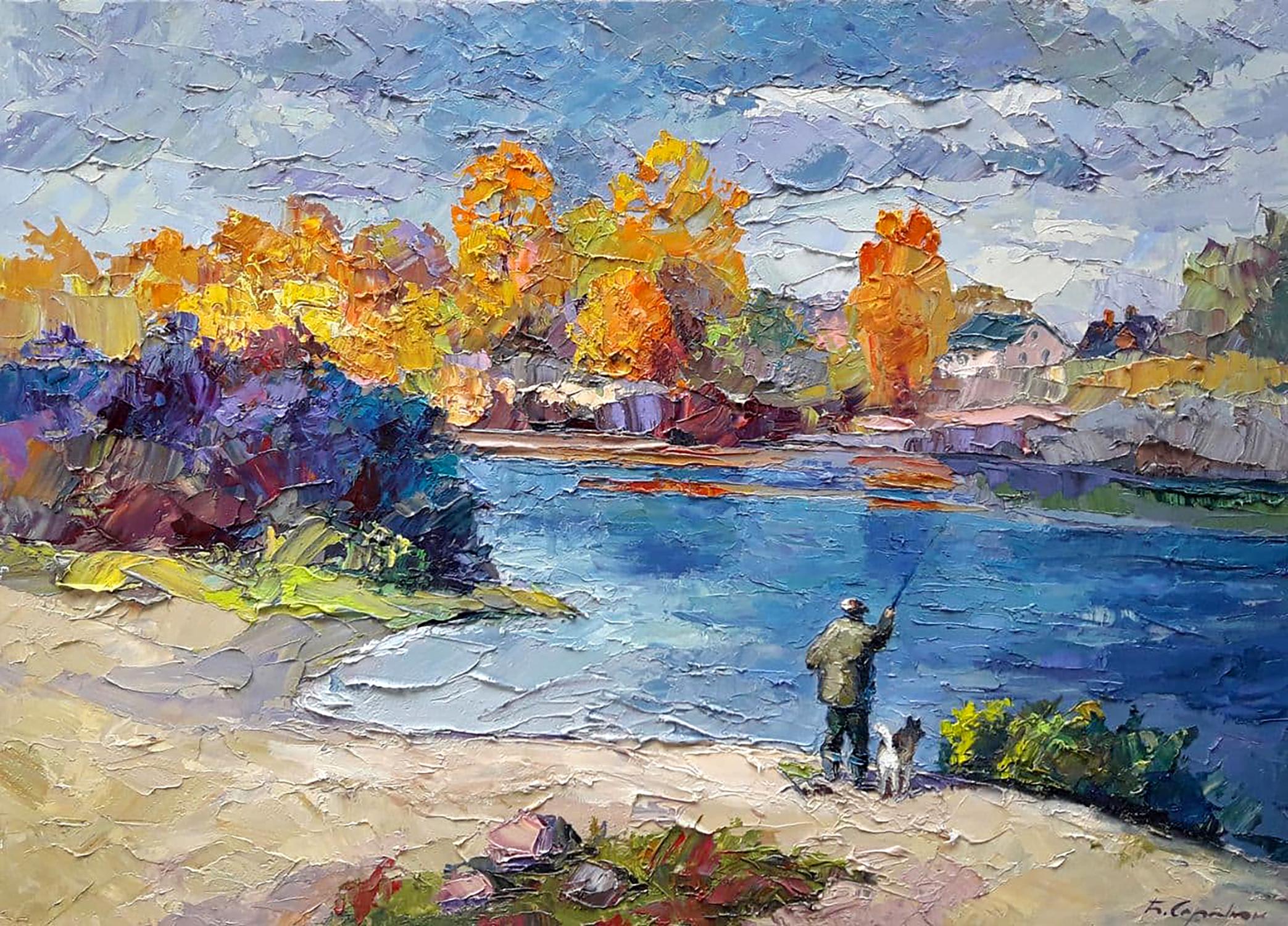Oil painting Fishing Serdyuk Boris Petrovich №SERB 720