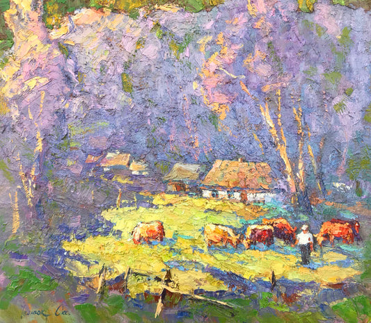 Oil painting In the meadow Ivanyuk Oksana