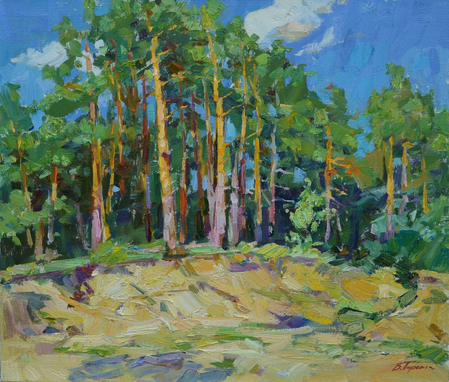 Oil painting Pine trees Pereta Vyacheslav