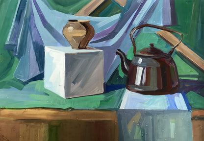 Gouache painting Steamy Still Life Unknown artist