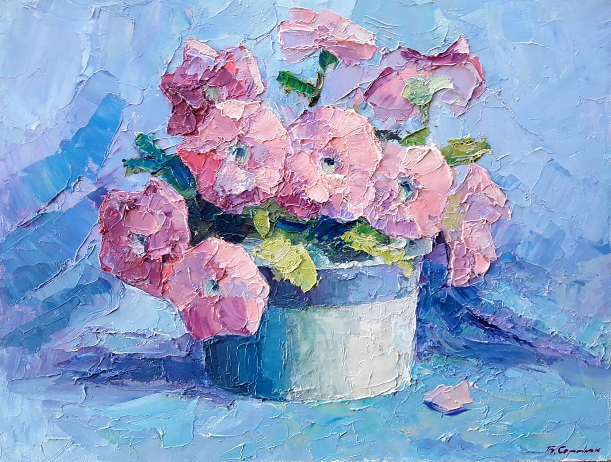Oil painting Pink petunia Serdyuk Boris Petrovich