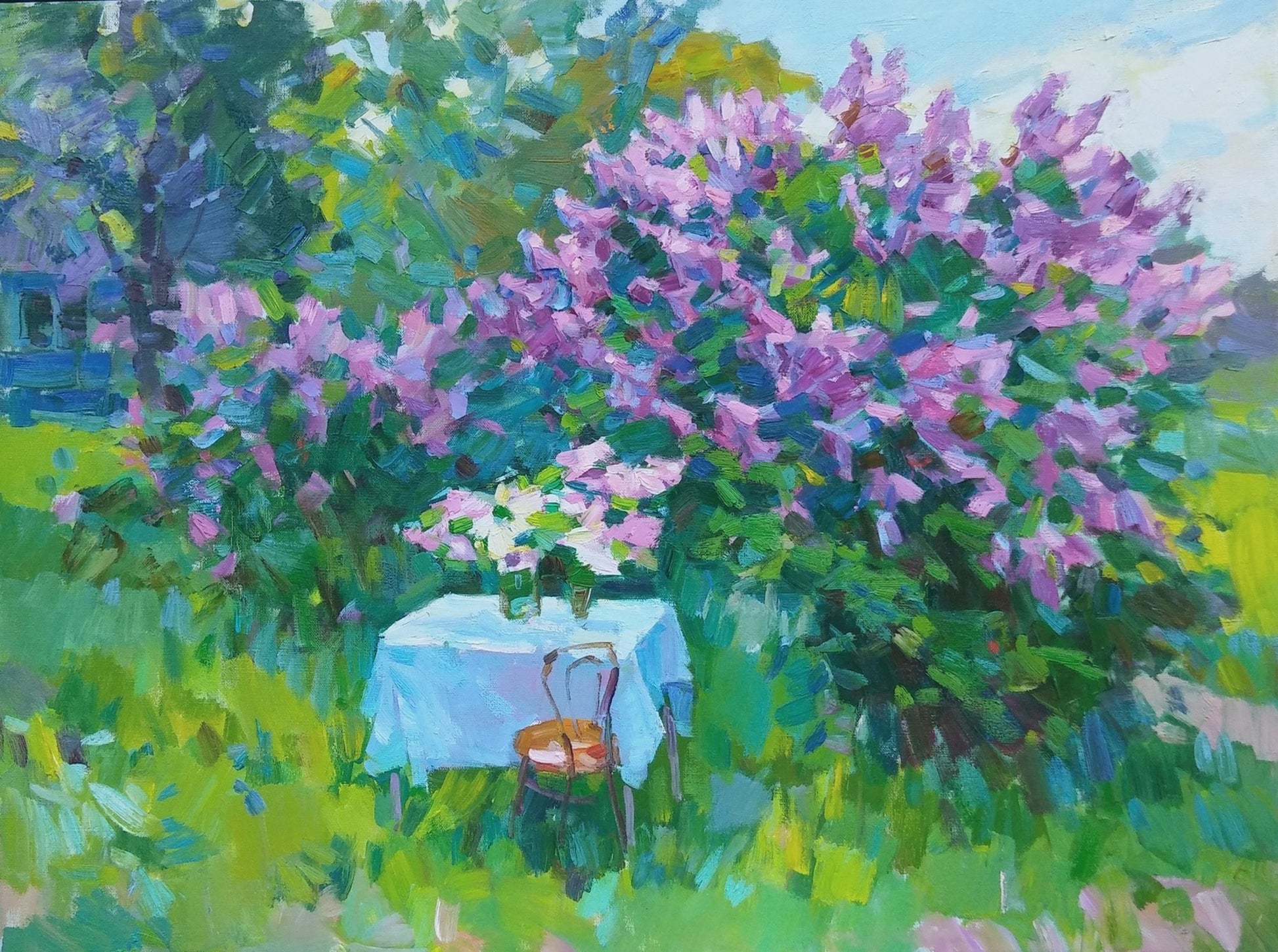 Oil painting Lilac blossoms Pereta Vyacheslav