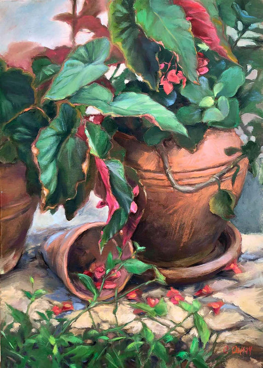 Oil painting Begonia Osnach Olesia