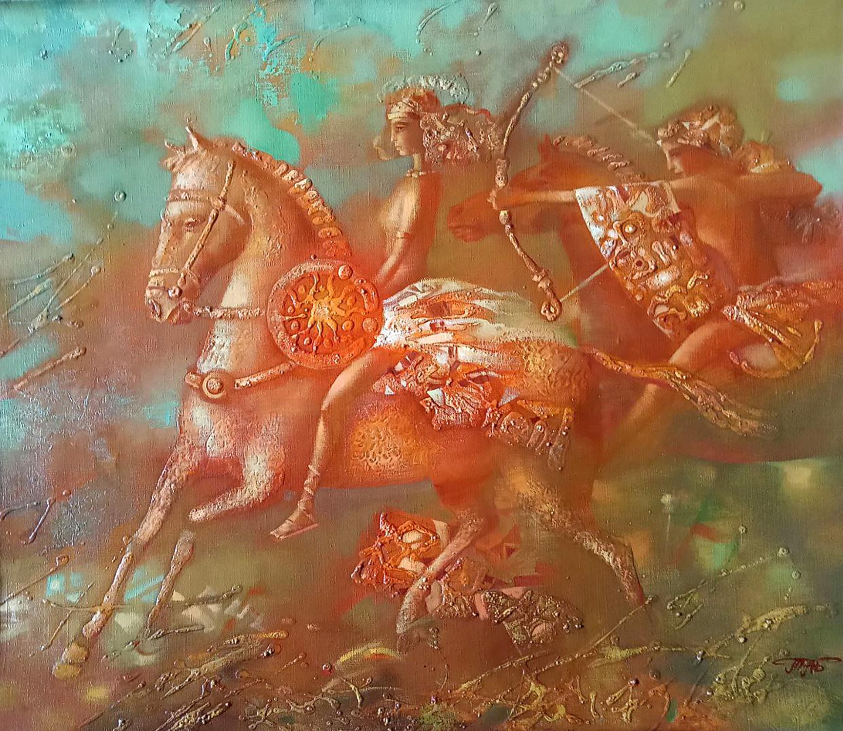 Abstract oil painting Amazons Anatoly Borisovich Tarabanov