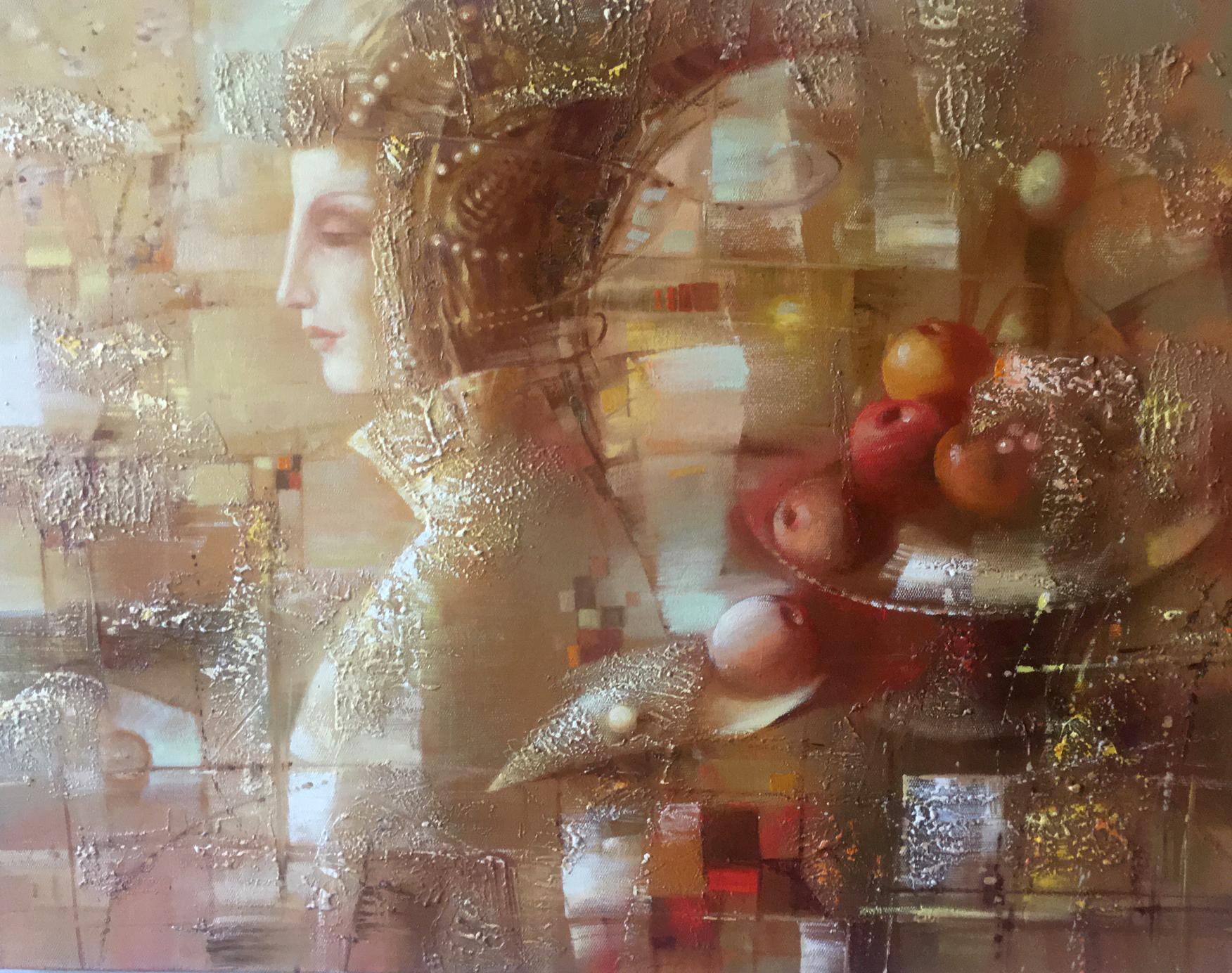 Abstract oil painting Female profile Anatoly Borisovich Tarabanov
