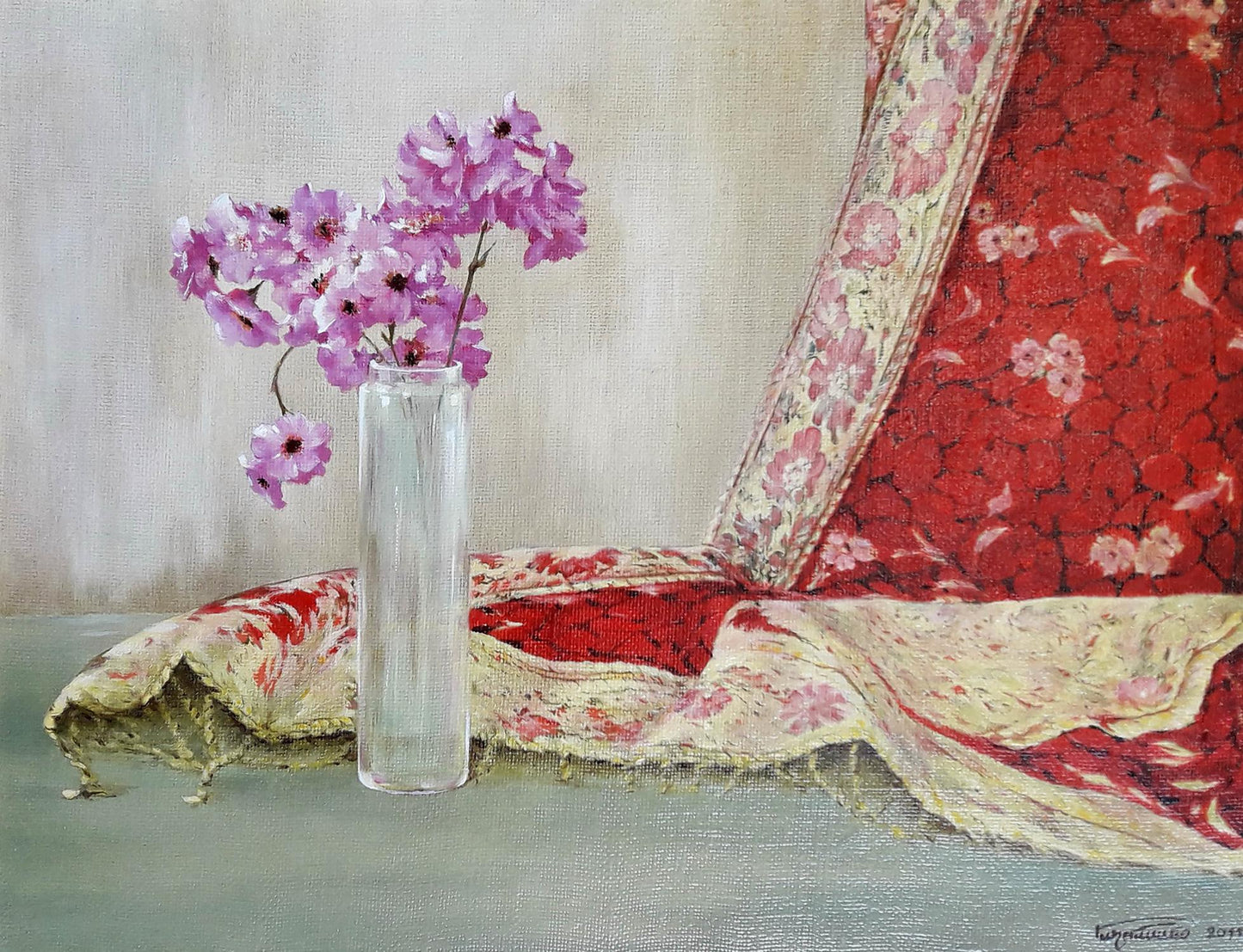 Oil painting Sakura blossoms Korkishko Vasily