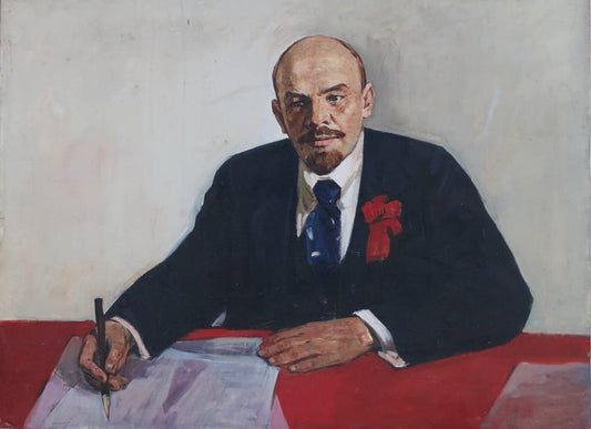 Oil painting Lenin at work Konovalov Yu.A.
