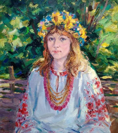 Oil painting Girl in the garden Alexander Nikolaevich Cherednichenko